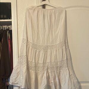 Style & Co. Cream Maxi Skirt with Lace Accents